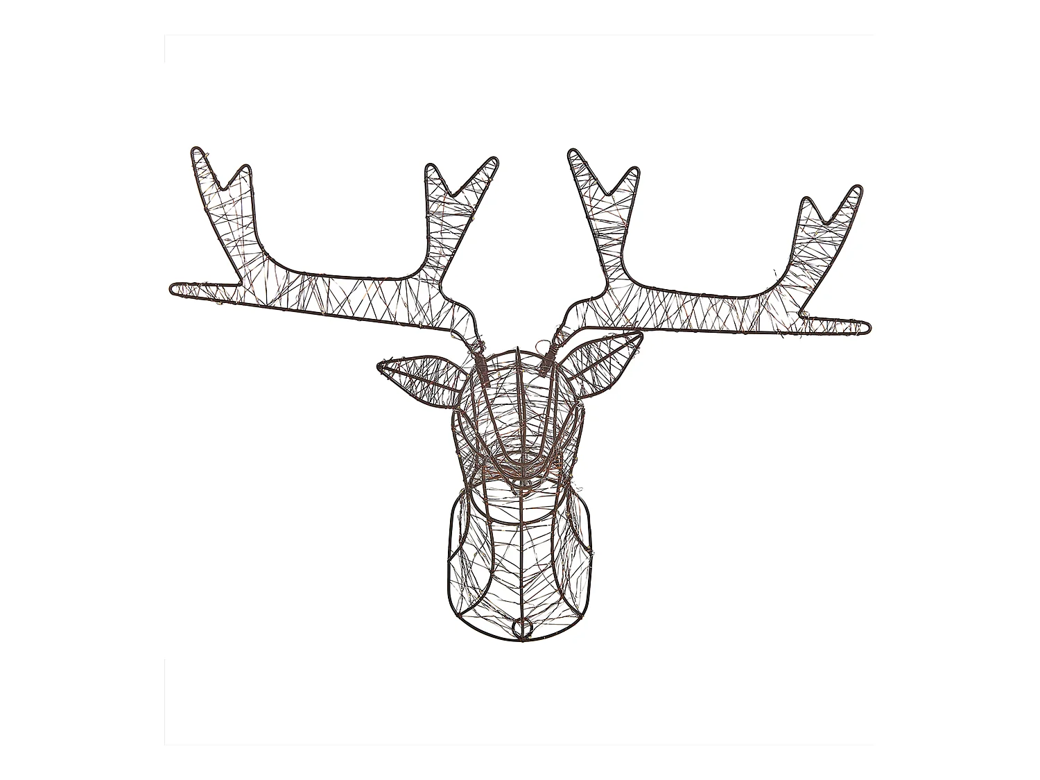 Outdoor Weihnachtsbeleuchtung LED Eisen Rentierkopf mit Kabel schwarz Nellim