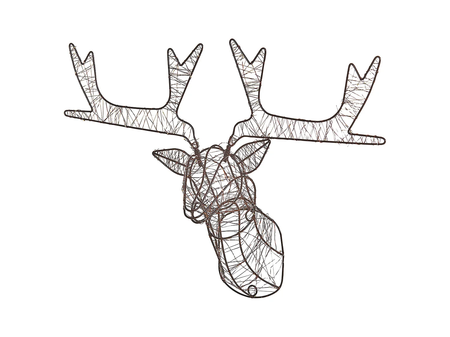 Outdoor Weihnachtsbeleuchtung LED Eisen Rentierkopf mit Kabel schwarz Nellim