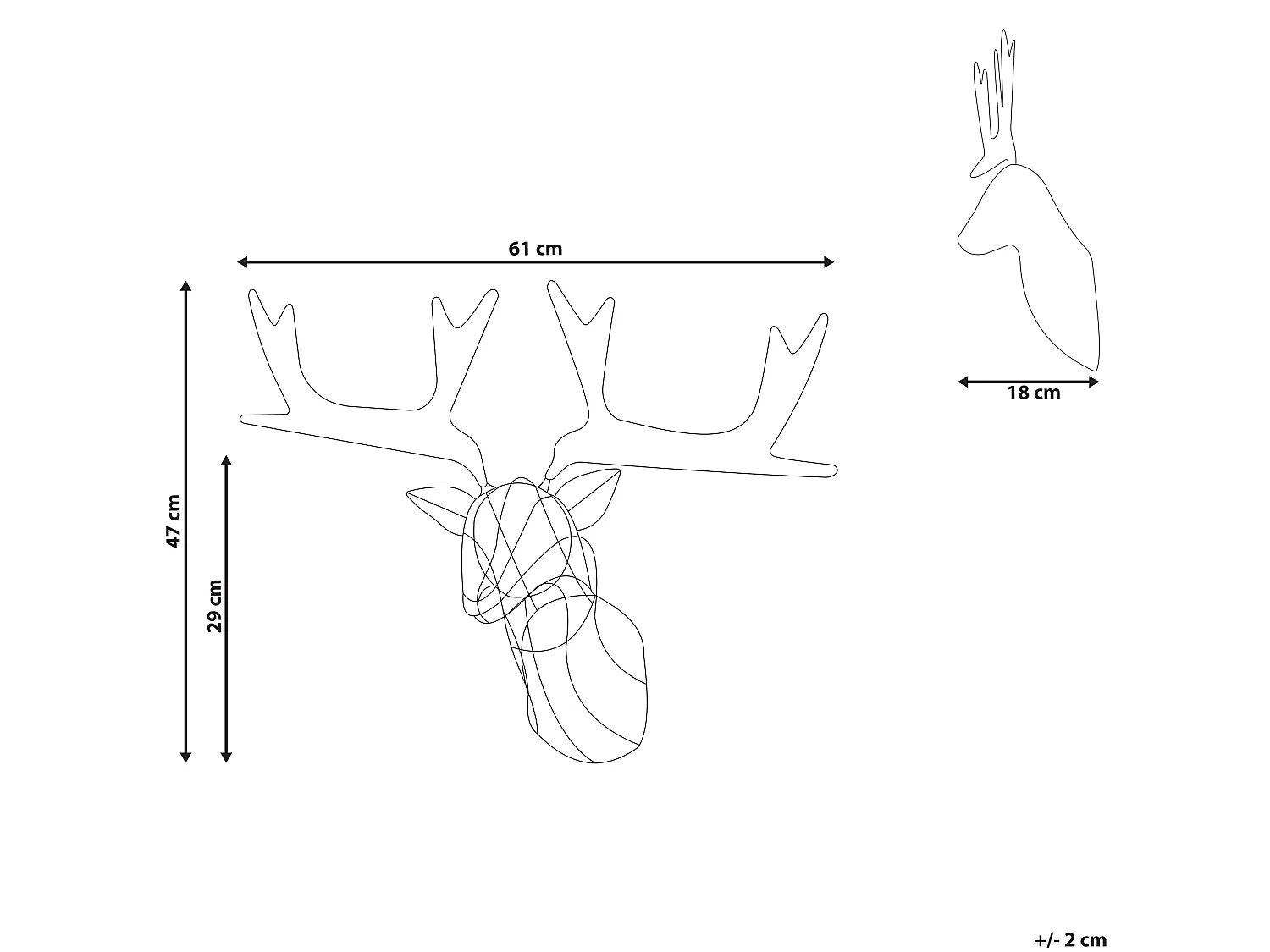 Décoration suspendue pour l'extérieur LED NELLIM Renne 47 cm Noir