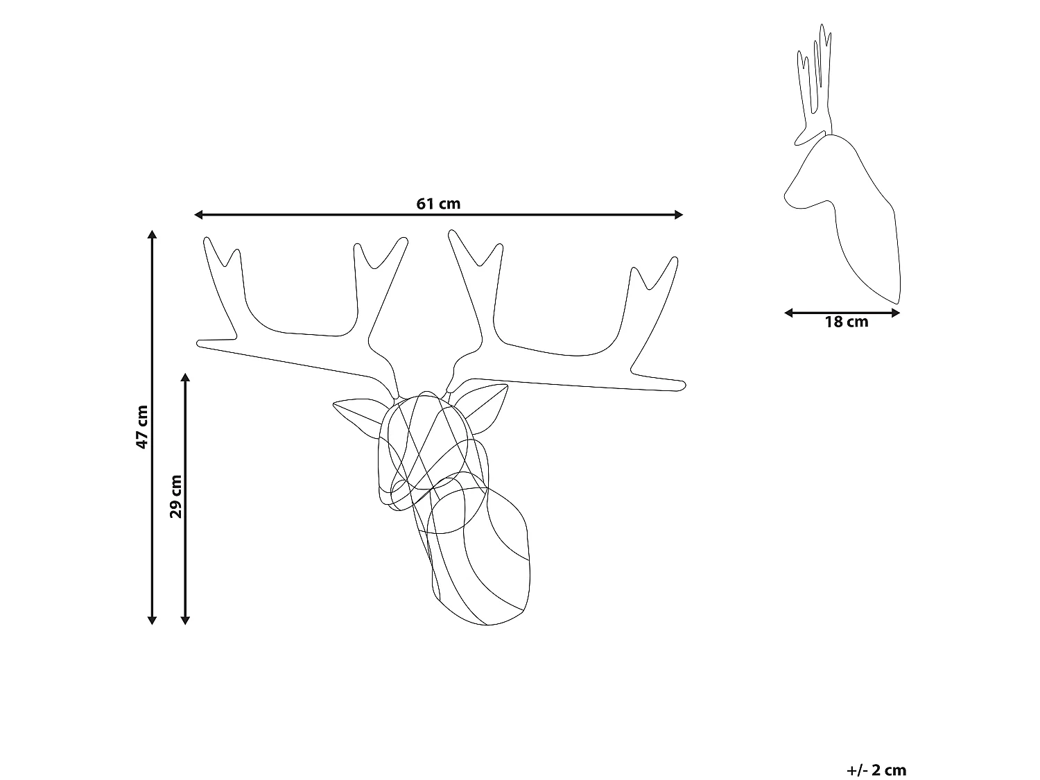 Wanddecoratie NELLIM Metaal 47 cm Zwart