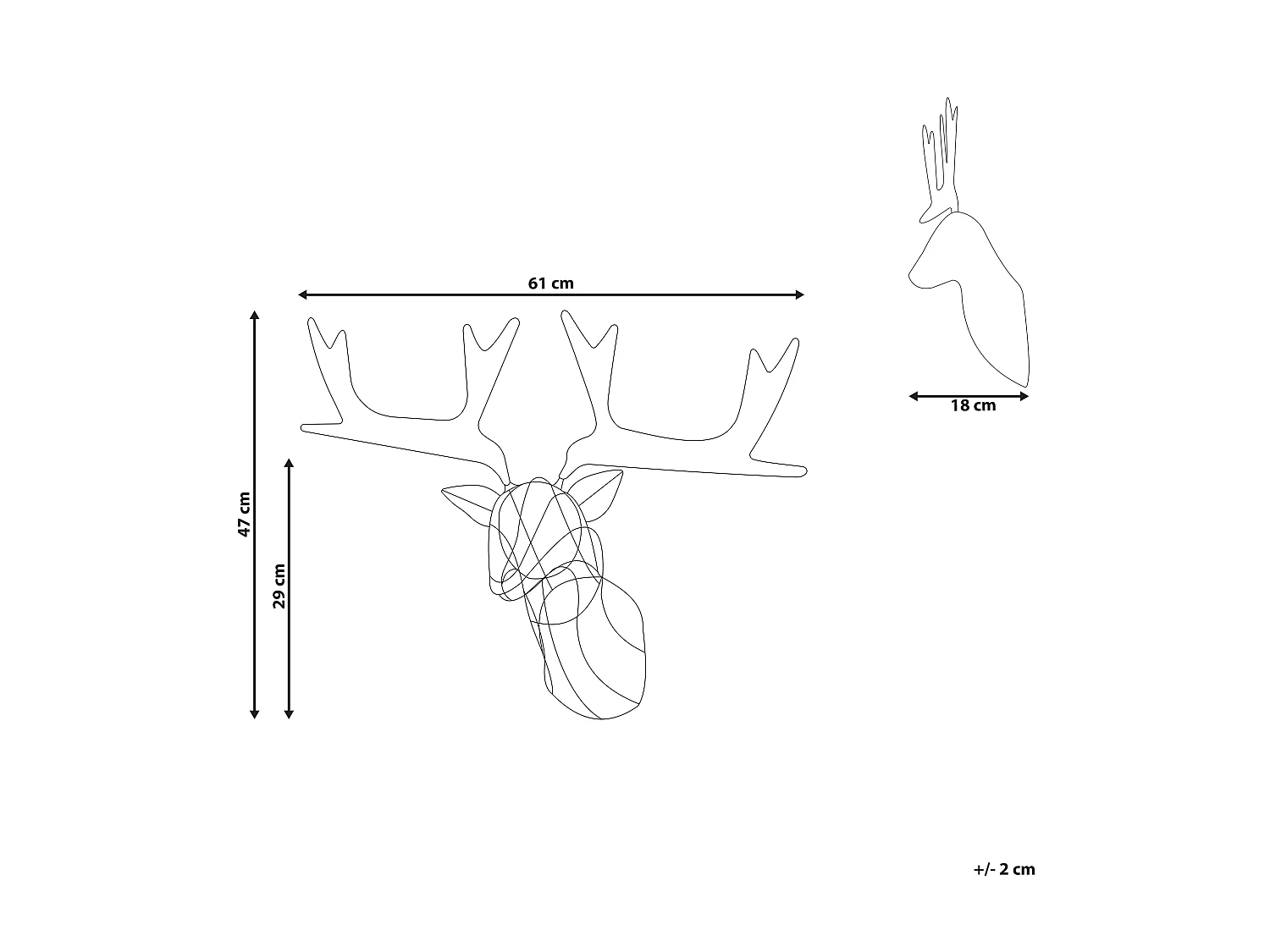 Décoration suspendue pour l'extérieur LED NELLIM Renne 47 cm Noir