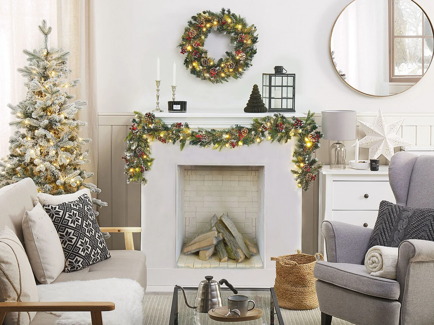 Guirlande de Noël LED PAIMIO 180 cm Vert