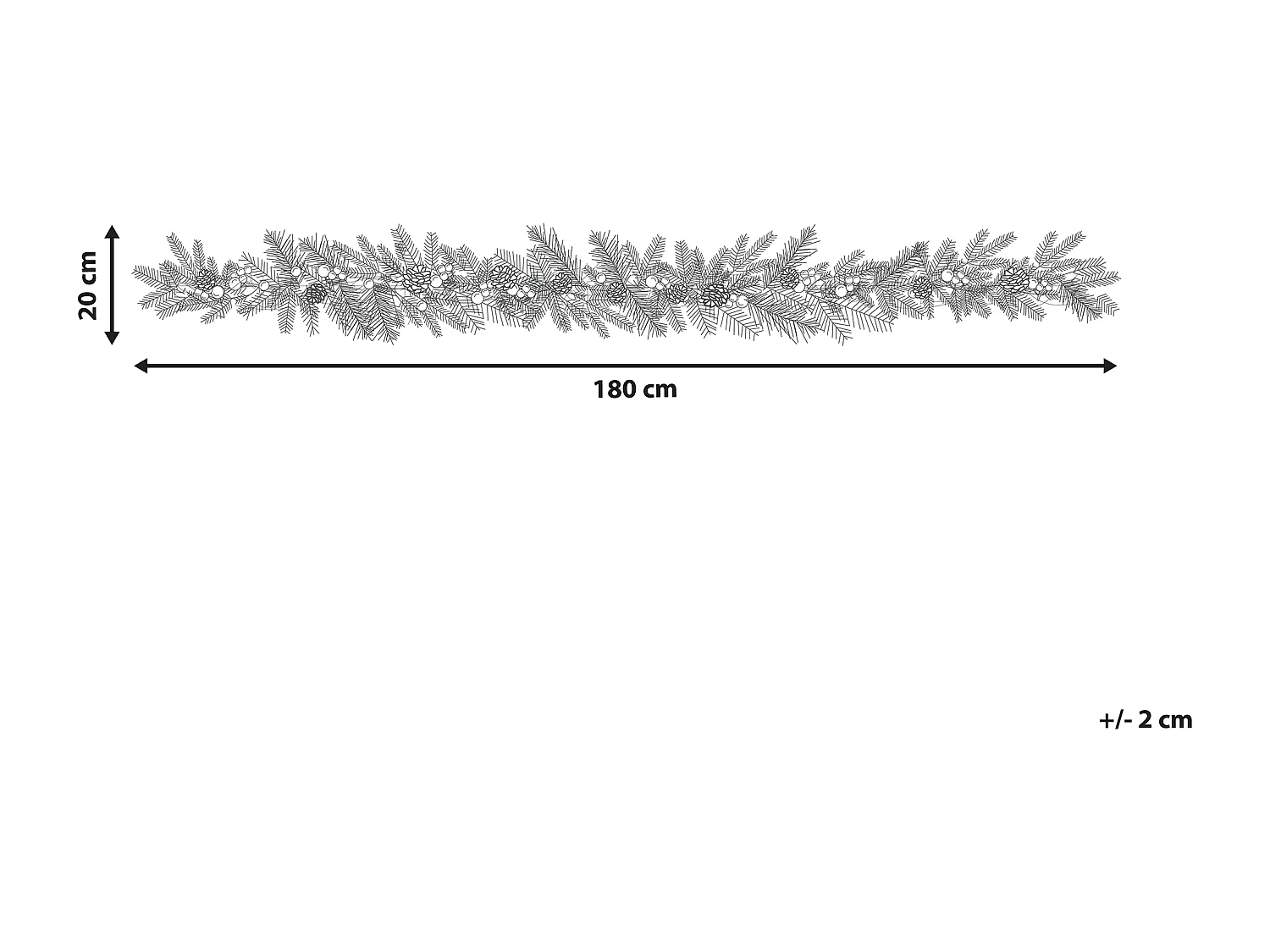 Guirlande de Noël LED PAIMIO 180 cm Vert