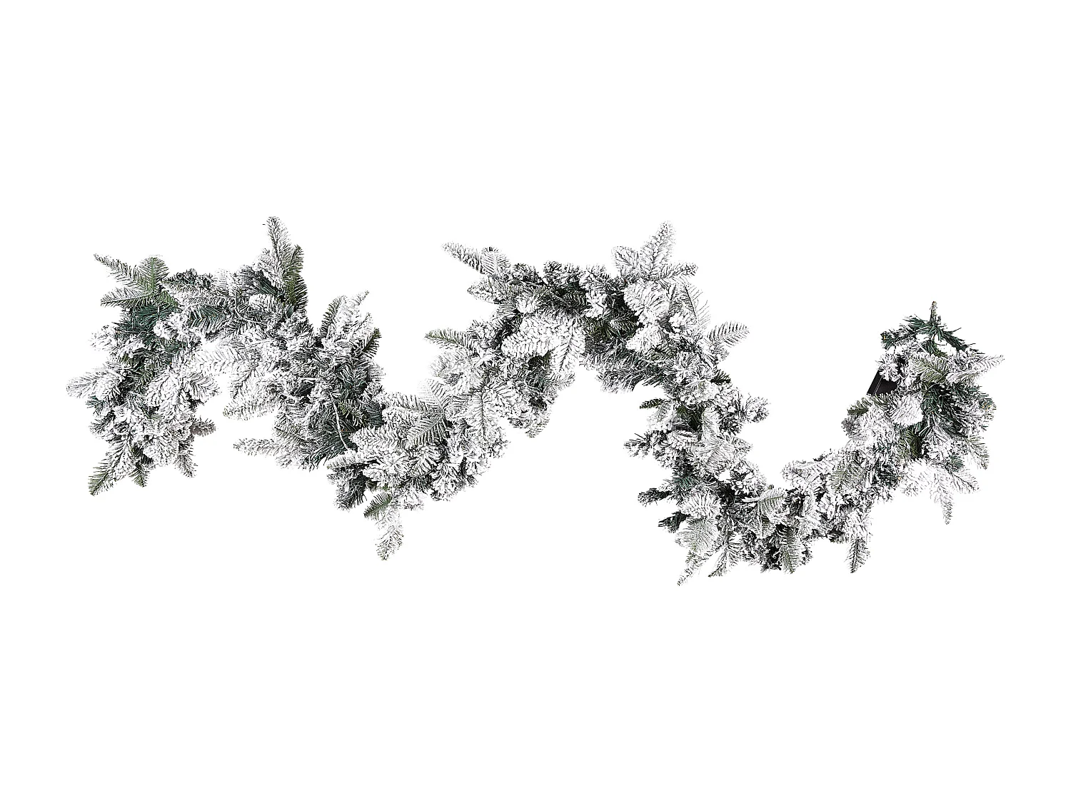 Weihnachtsgirlande weiss mit LED-Beleuchtung Schnee bedeckt 270 cm SUNDO