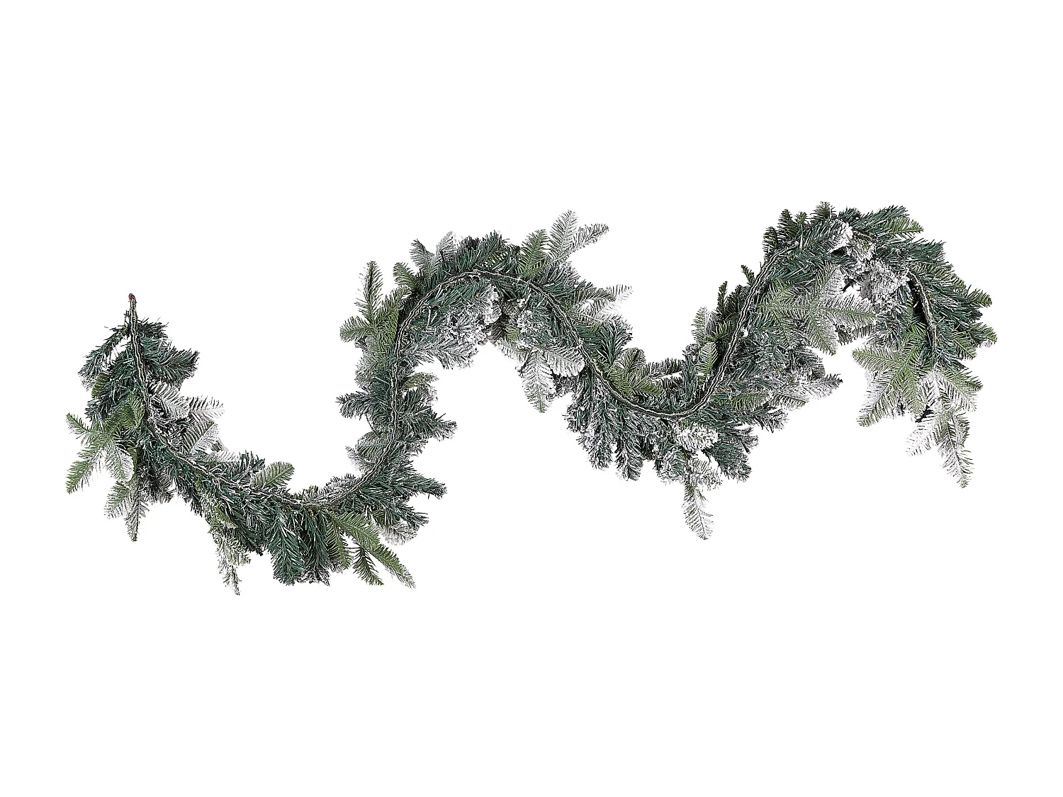 Weihnachtsgirlande weiss mit LED-Beleuchtung Schnee bedeckt 270 cm SUNDO