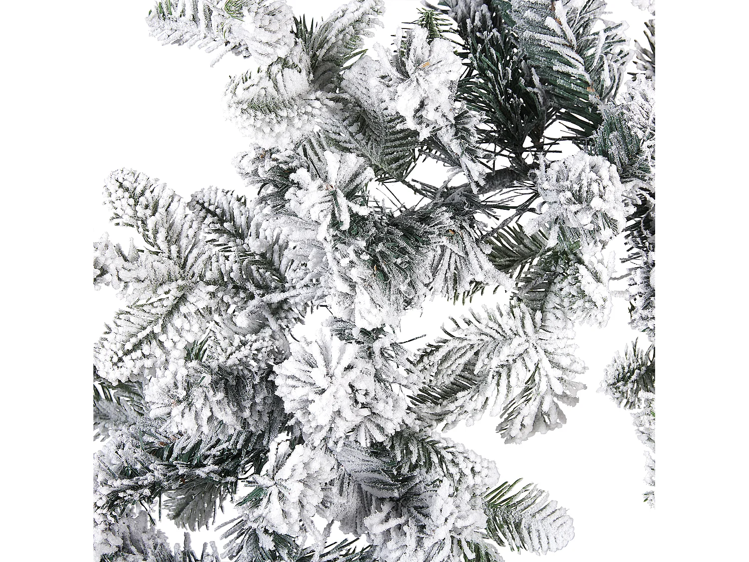 Weihnachtsgirlande weiss mit LED-Beleuchtung Schnee bedeckt 270 cm SUNDO