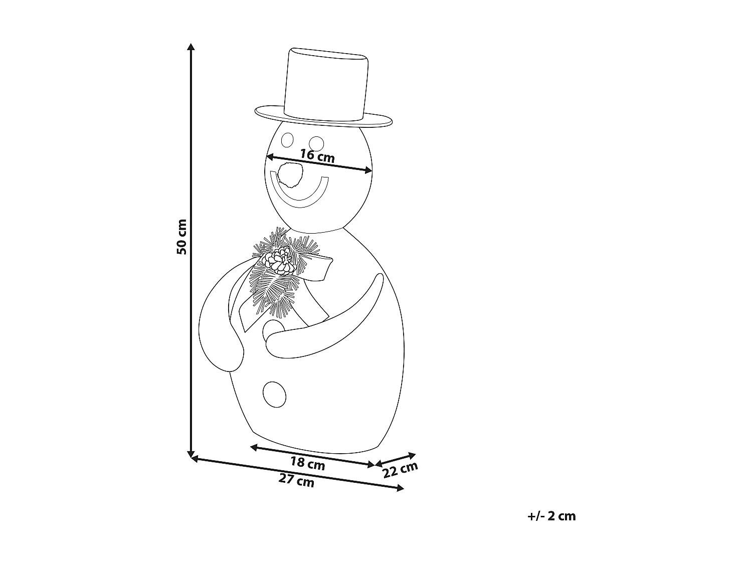 Décoration extérieure LED bonhomme de neige 50 cm blanc KUMPU