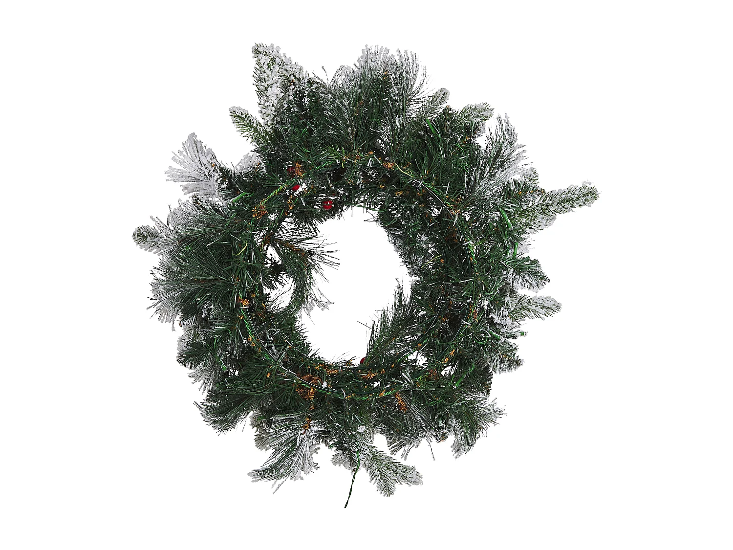 Weihnachtskranz weiß mit Beleuchtung Schnee bedeckt ⌀ 55 cm Whitehorn