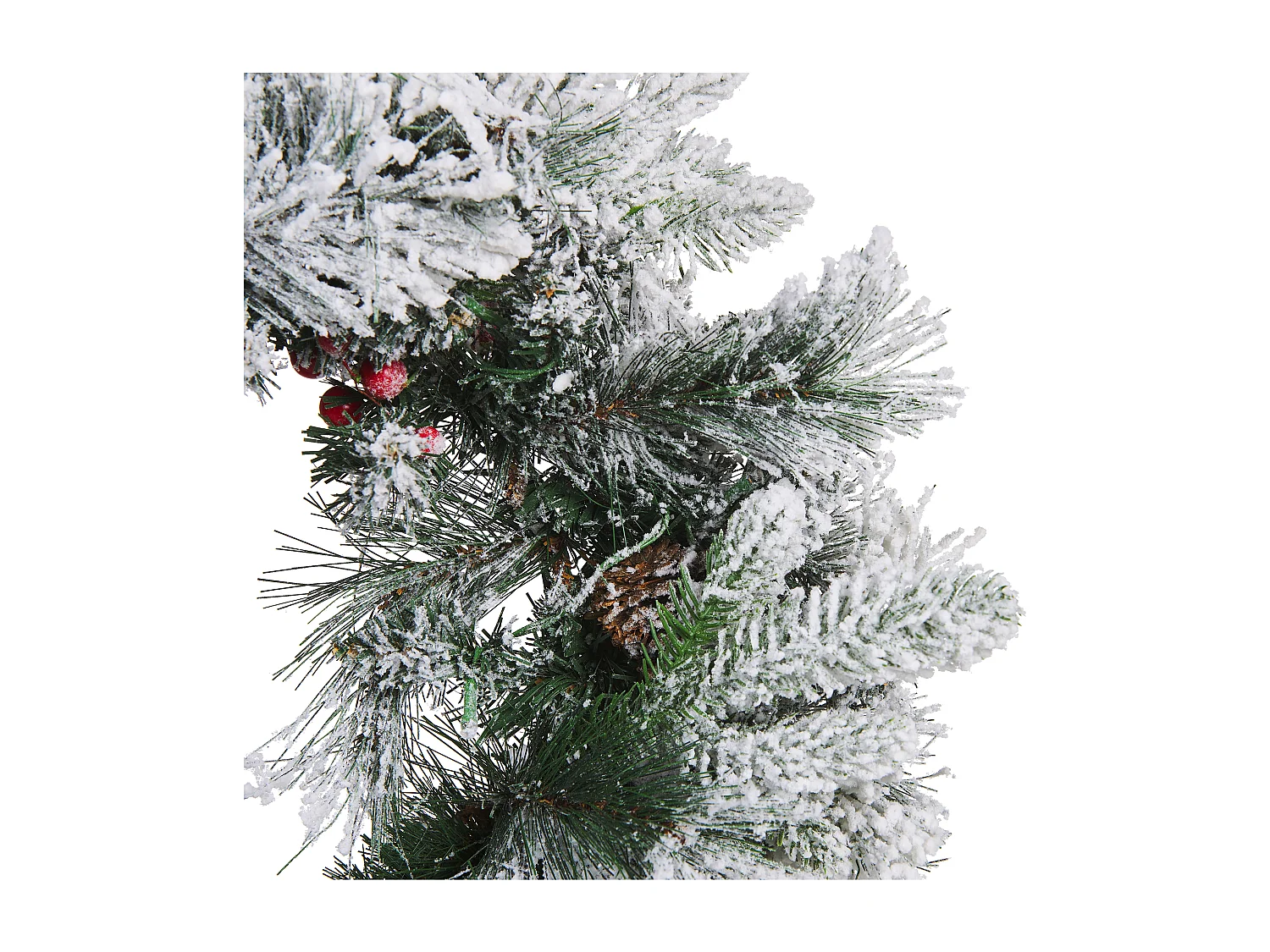 Weihnachtskranz weiß mit Beleuchtung Schnee bedeckt ⌀ 55 cm Whitehorn