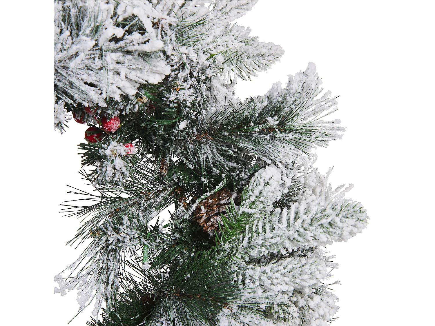 Couronne de Noël enneigée LED WHITEHORN Blanc 55 cm