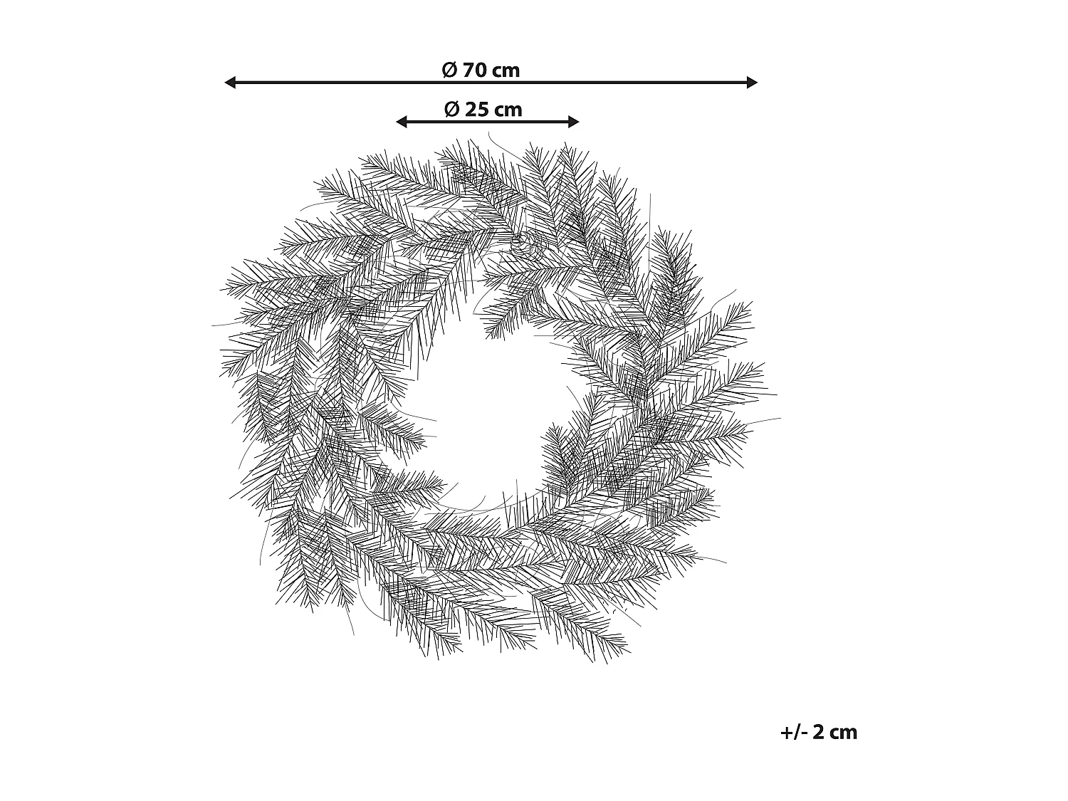 Couronne de Noël enneigée LED SUNDO Blanc 70 cm