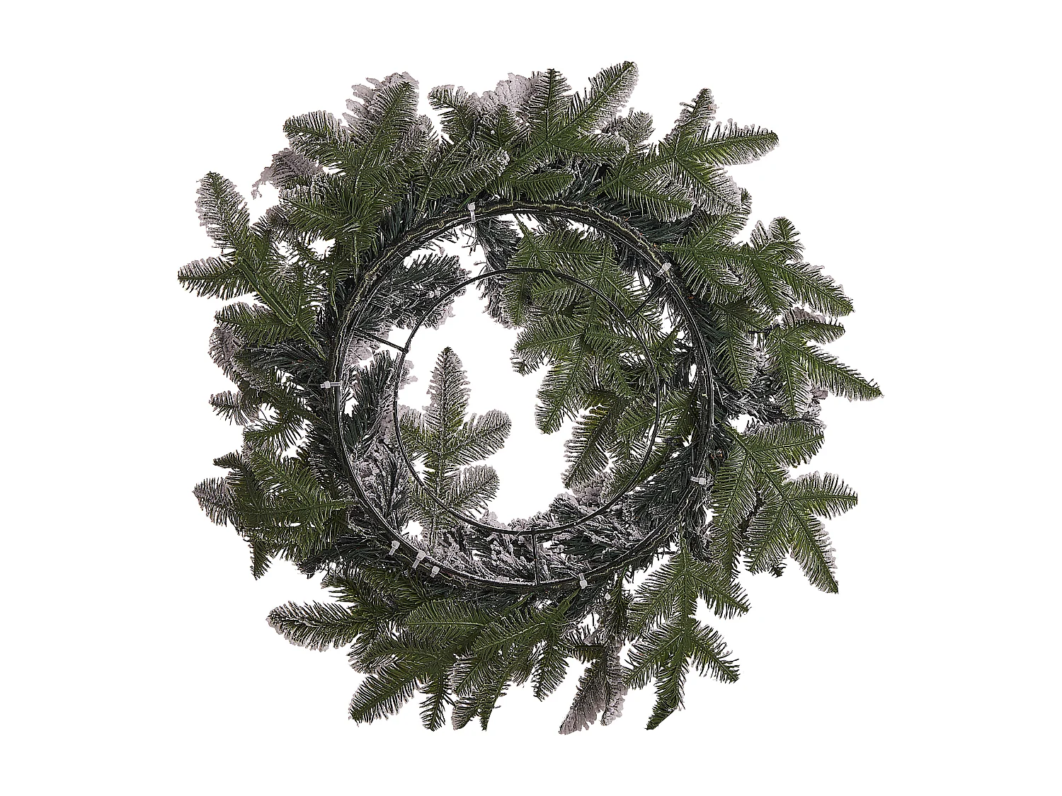 Couronne de Noël enneigée LED SUNDO Blanc 70 cm