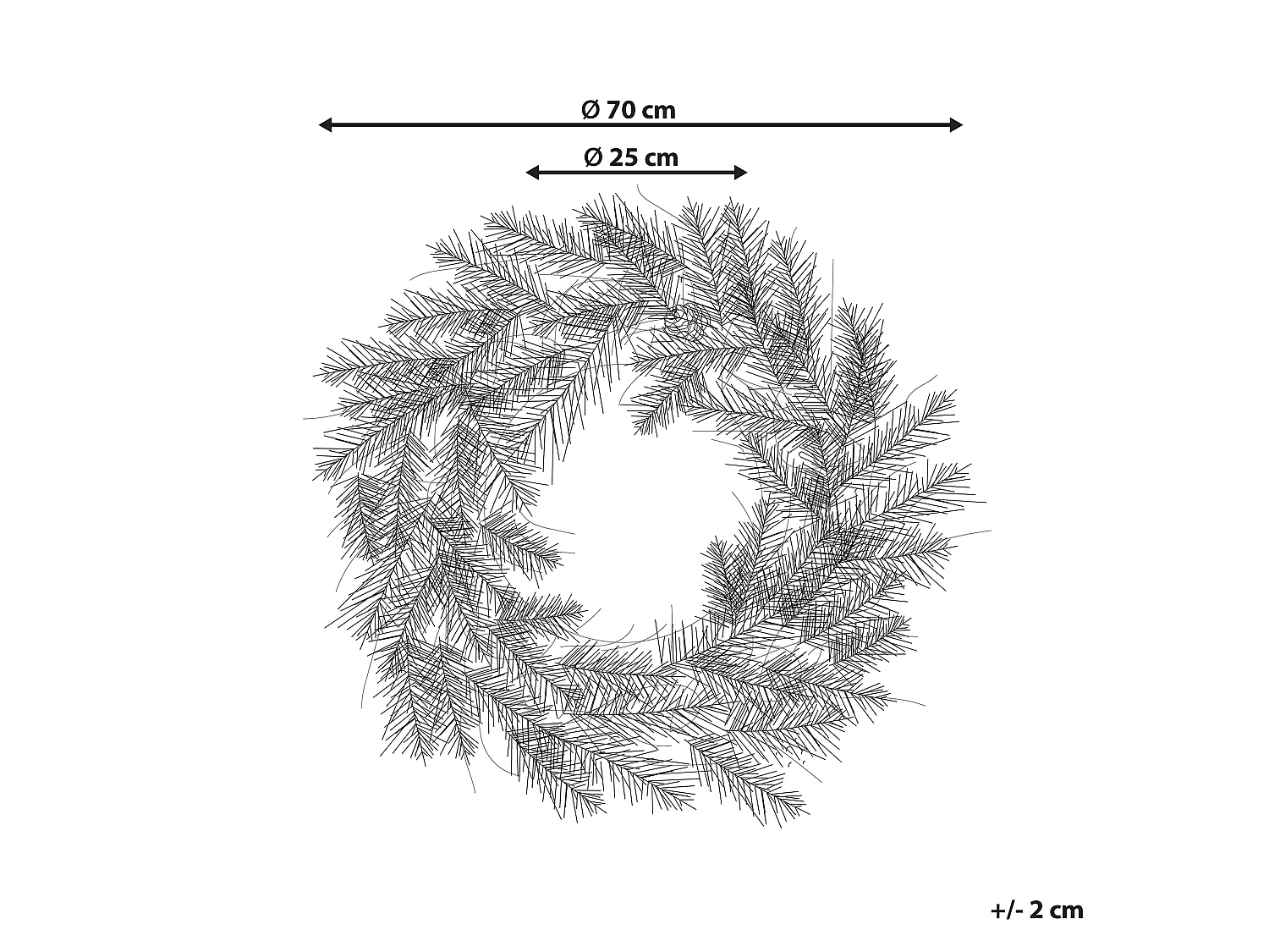 Couronne de Noël LED effet neige ⌀ 70 cm blanc SUNDO