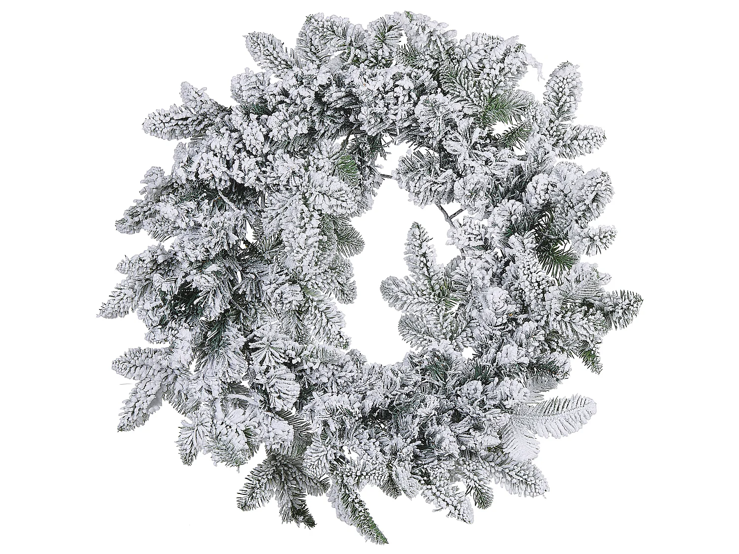 Couronne de Noël LED effet neige ⌀ 70 cm blanc SUNDO