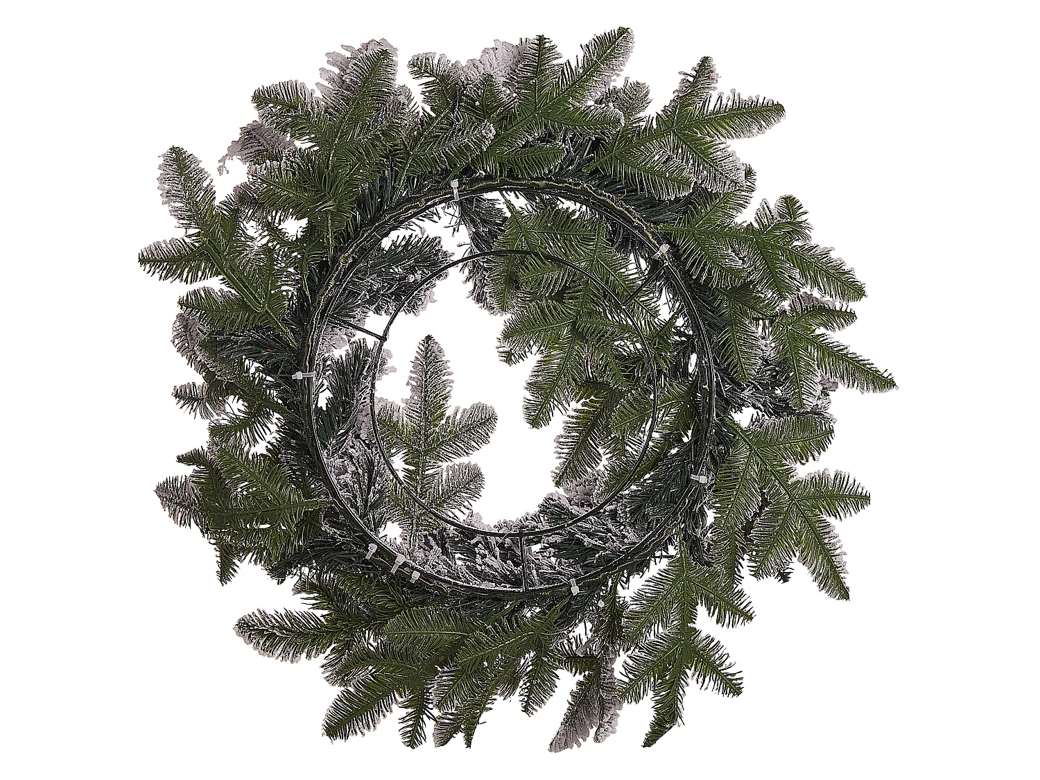 Couronne de Noël LED effet neige ⌀ 70 cm blanc SUNDO