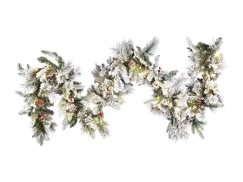 Festone natalizio innevato LED 270 cm WHITEHORN