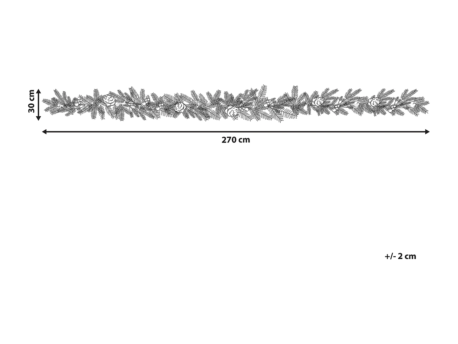 Guirlande de Noël enneigée LED WHITEHORN 270 cm Blanc