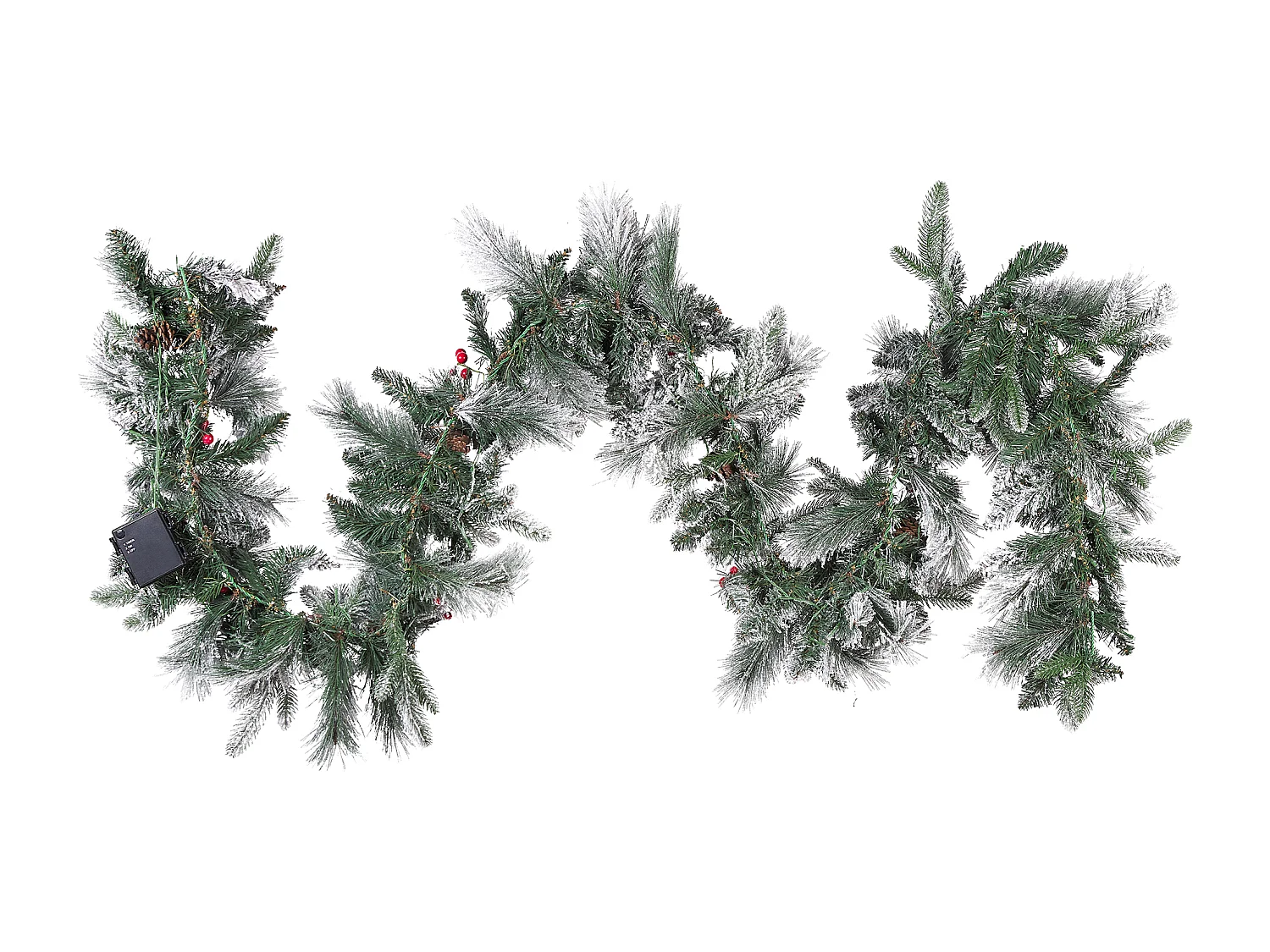 Guirlande de Noël enneigée LED WHITEHORN 270 cm Blanc