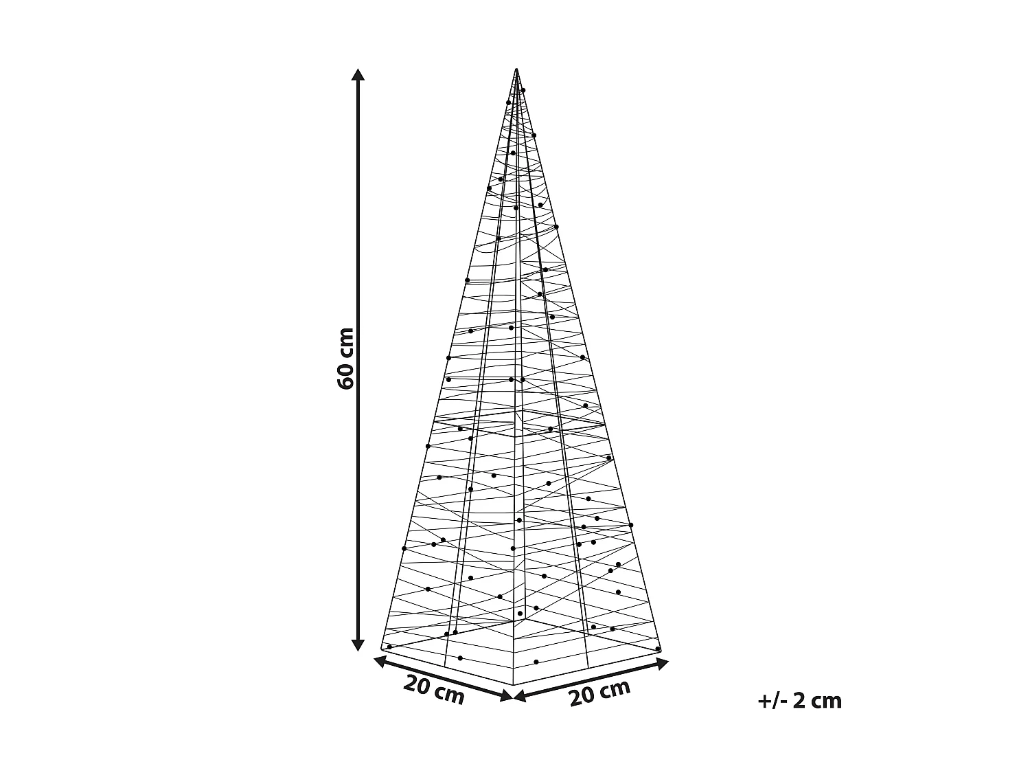 Decoração LED para exterior em forma árvore de Natal 60 cm PUKSALA