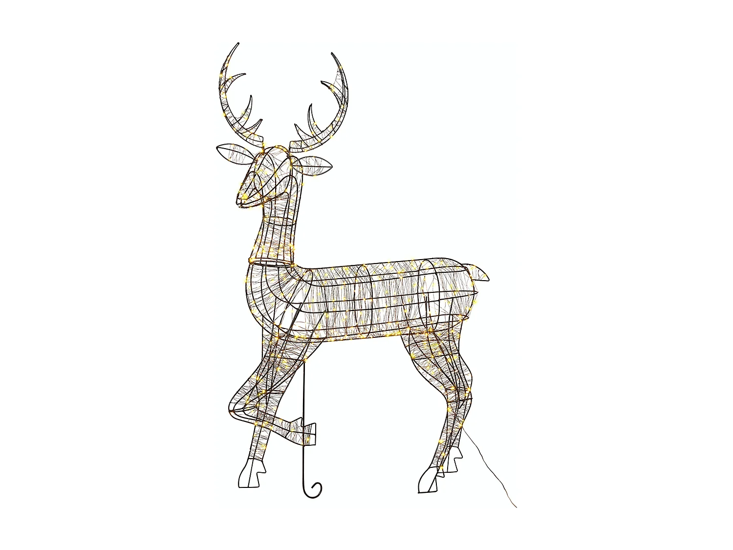 Outdoor Weihnachtsbeleuchtung LED Metall Rentierform mit Kabel schwarz Mahlatti