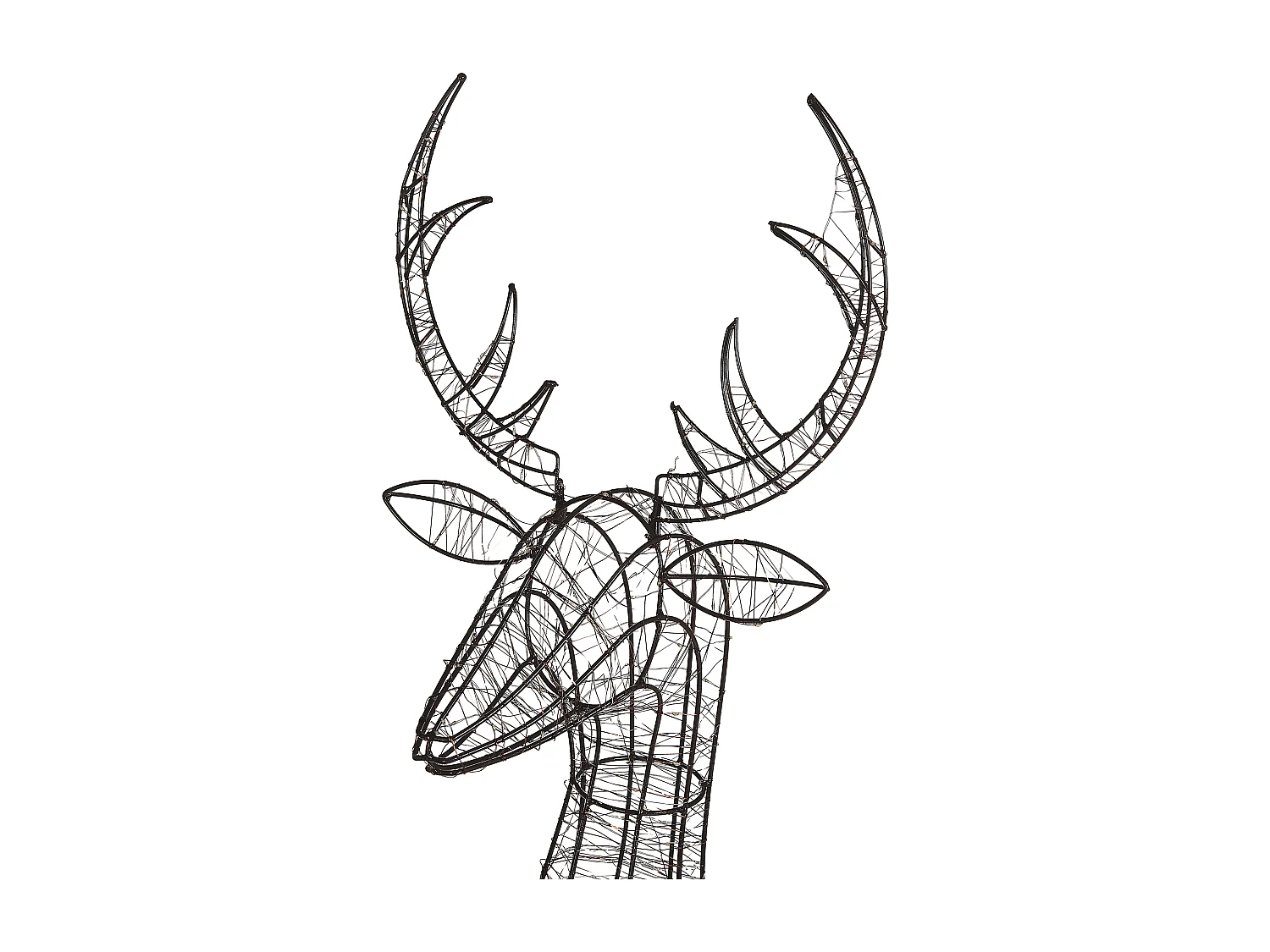 Outdoor Weihnachtsbeleuchtung LED Metall Rentierform mit Kabel schwarz Mahlatti