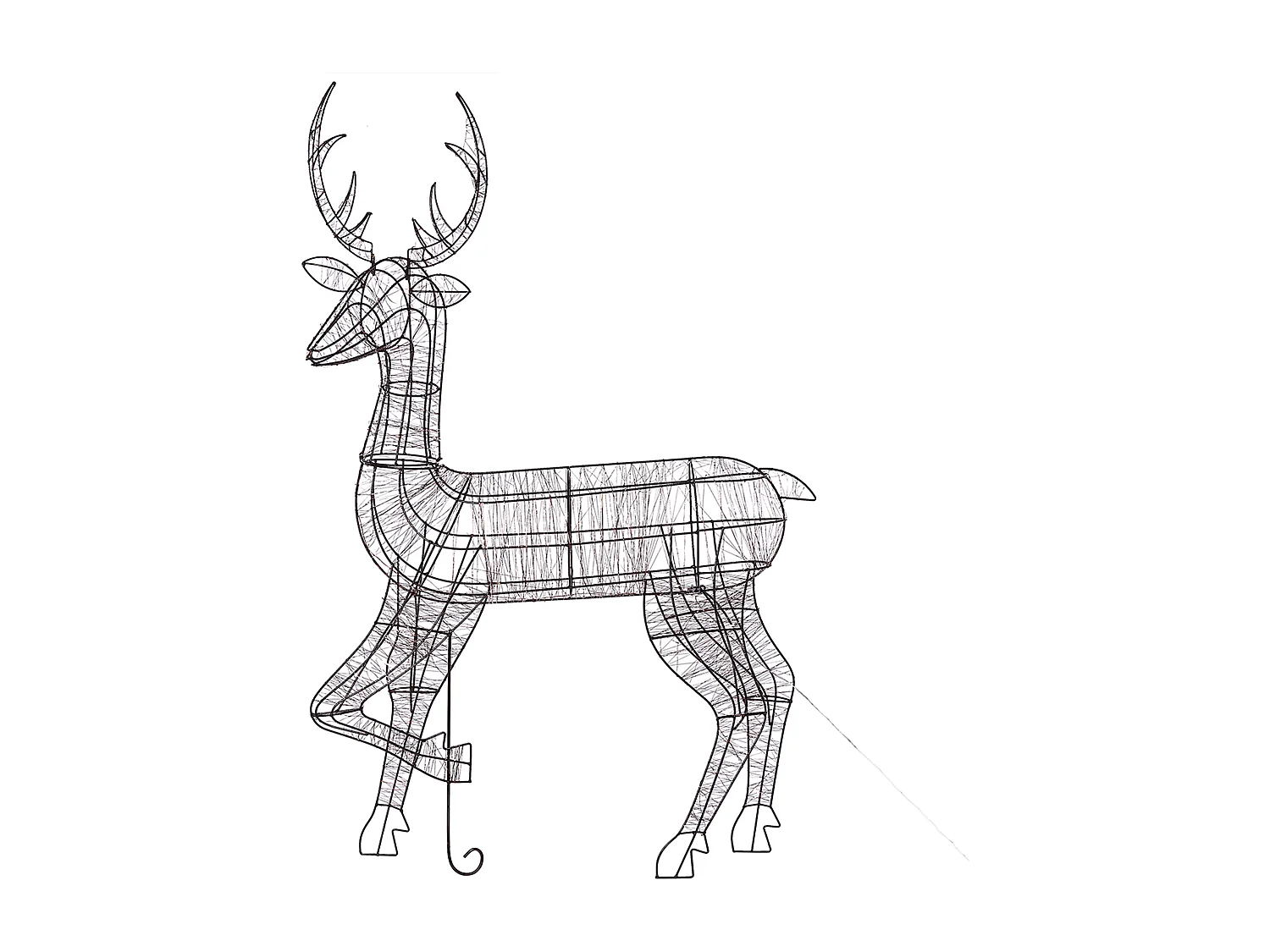 Outdoor Weihnachtsbeleuchtung LED Metall Rentierform mit Kabel schwarz Mahlatti