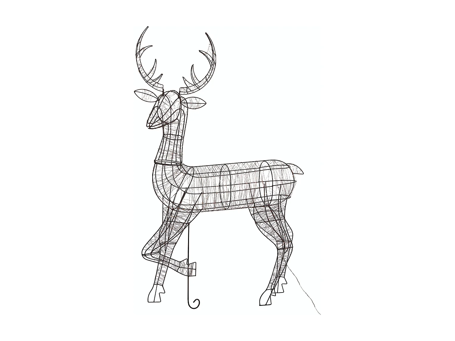 Decorazione da esterno con luci LED cervo 128 cm nero MAHLATTI