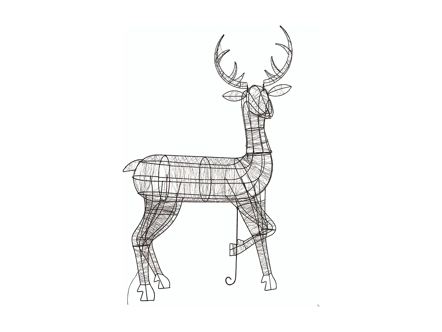 Decorazione da esterno con luci LED cervo 128 cm nero MAHLATTI