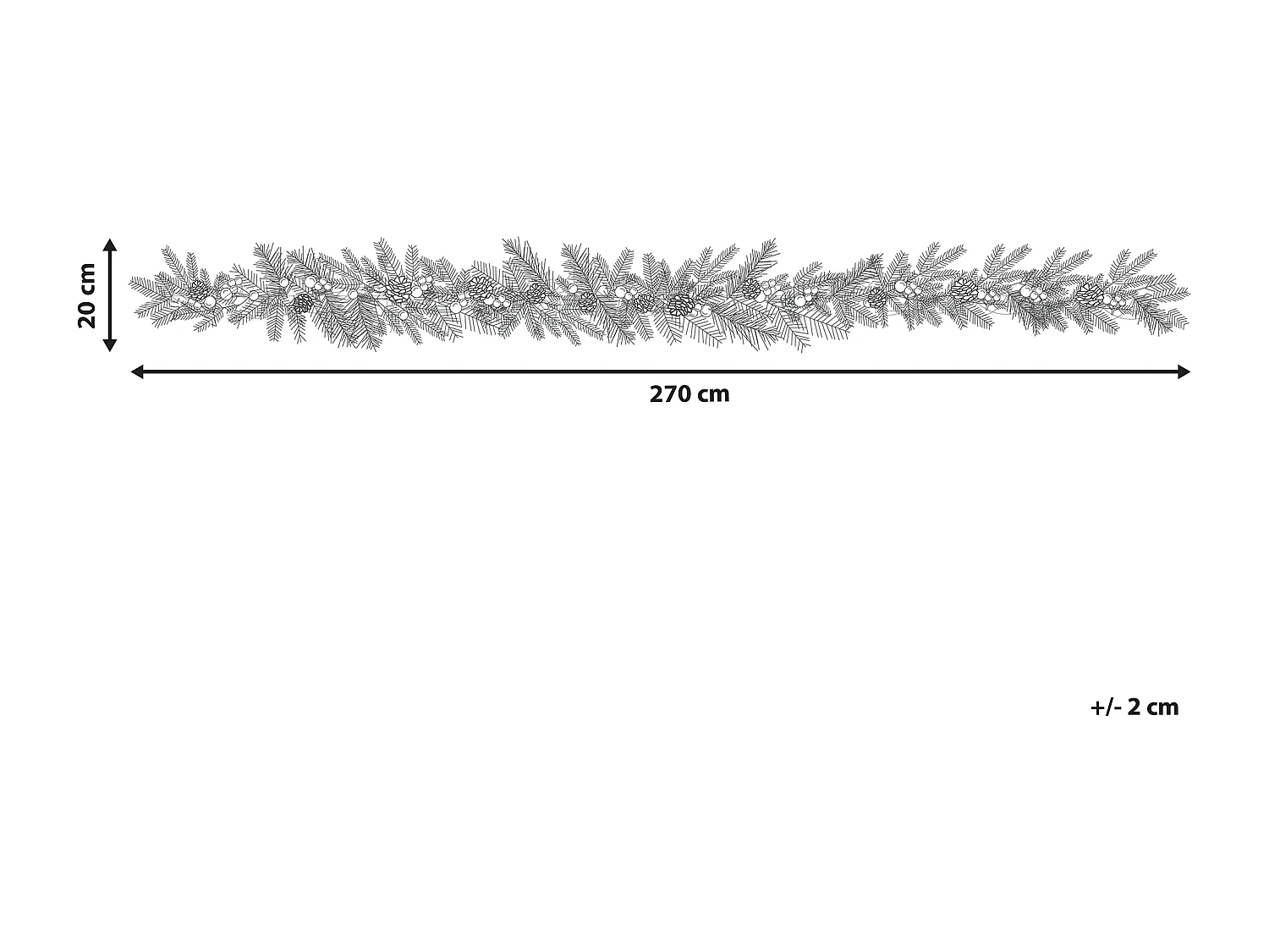 Ośnieżona świąteczna girlanda LED 270 cm zielona PAIMIO