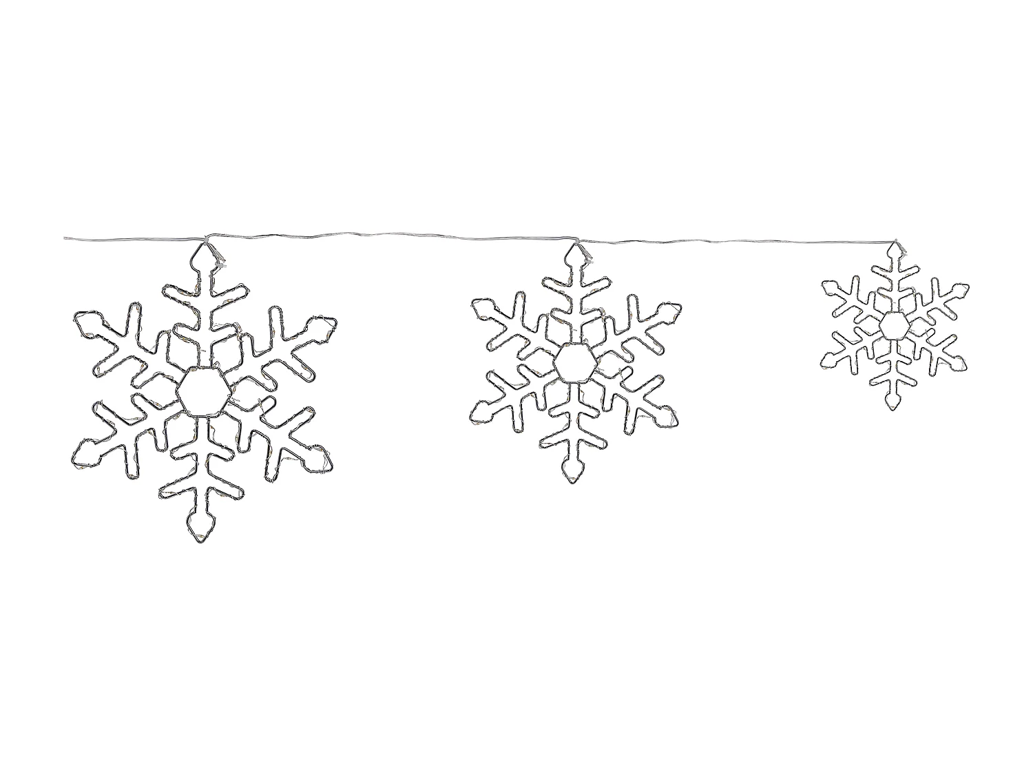 Wanddekoration 3er Set Schneeflocke LOHELA Metall 30/39/50 cm Silber