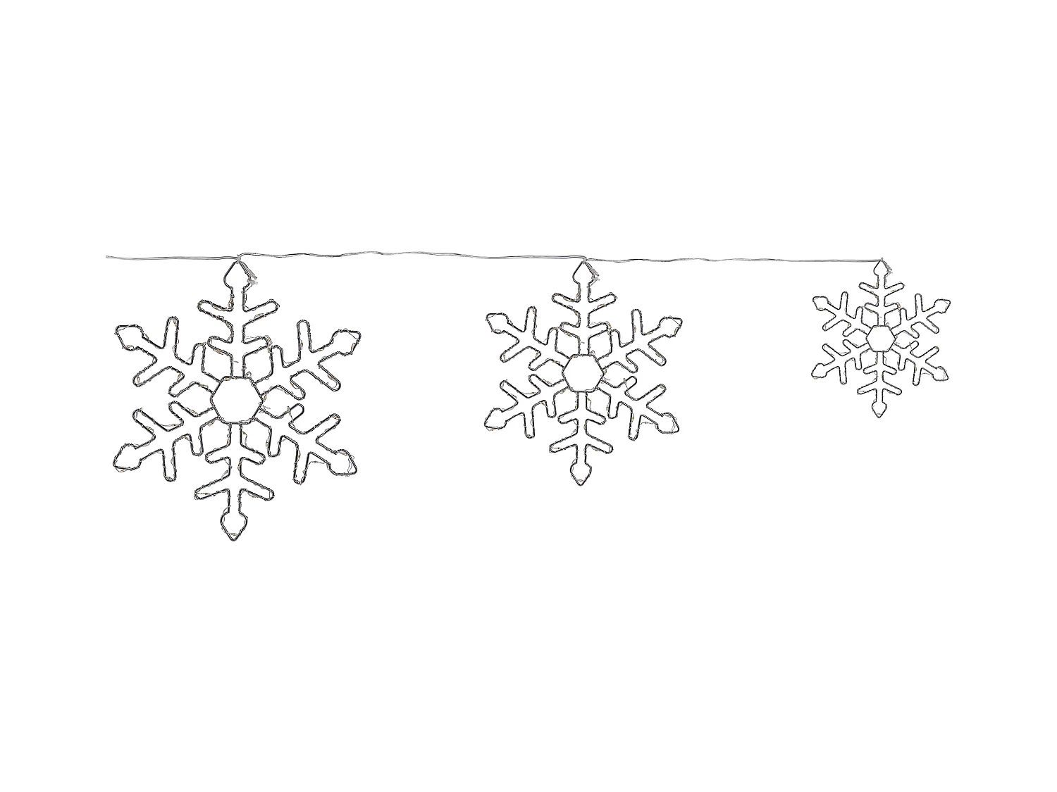 Décoration suspendue pour l'extérieur LED LOHELA Flocon de neige 30/39/50 cm Argenté