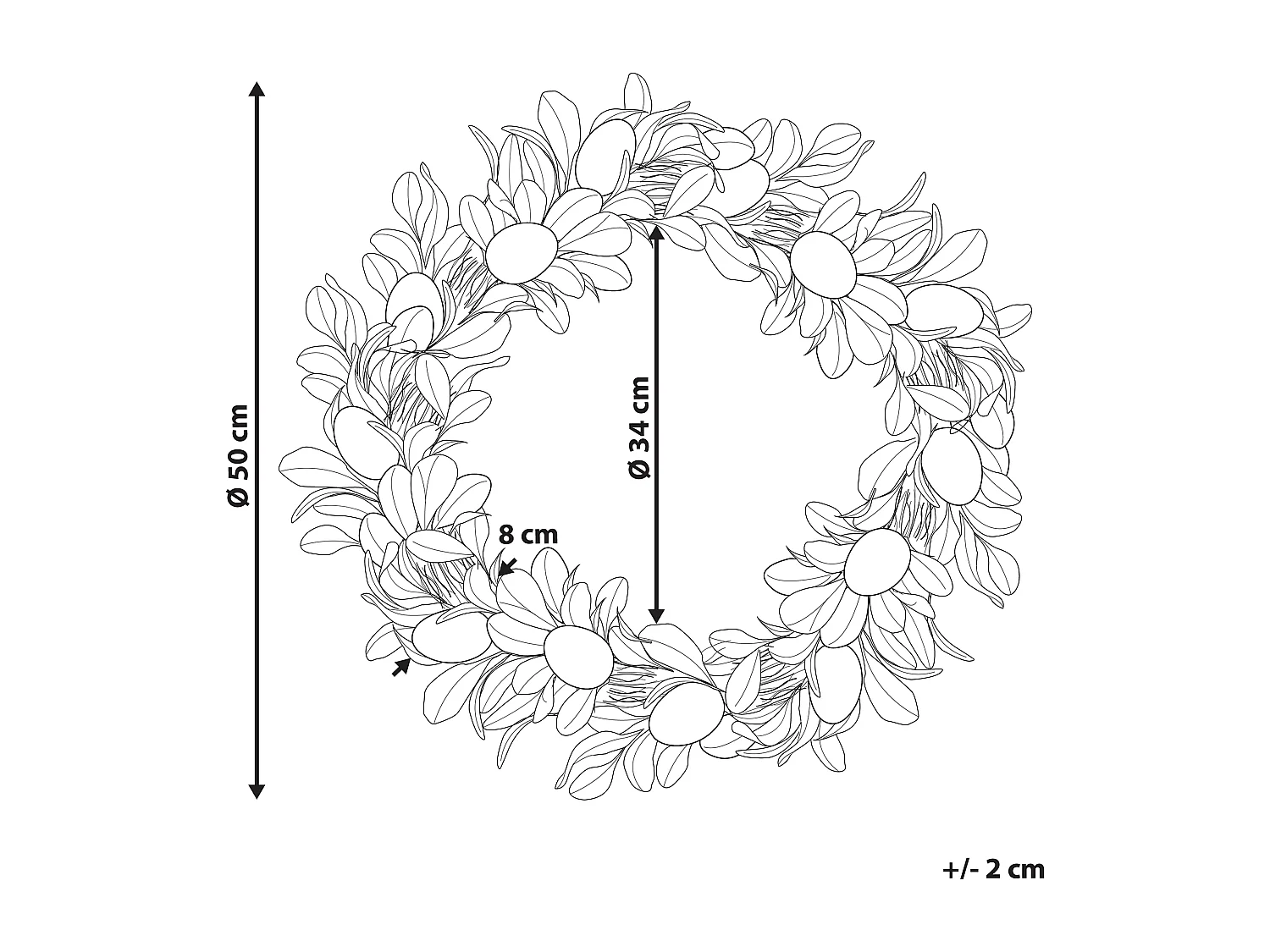 Couronne porte entrée ø 50 cm multicolore LAJARES
