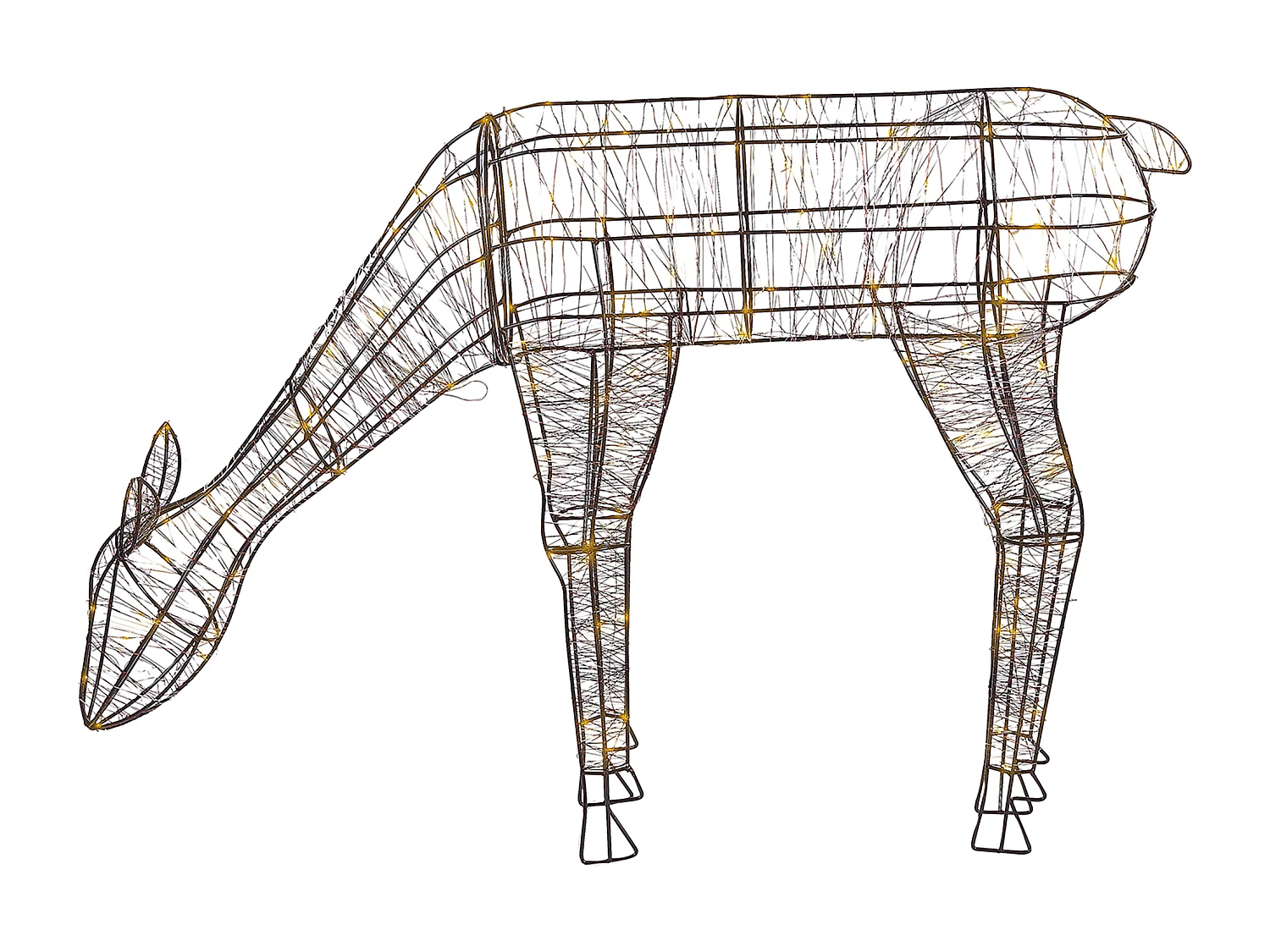Outdoor Weihnachtsbeleuchtung LED Metall Rentierform mit Kabel schwarz Naruska