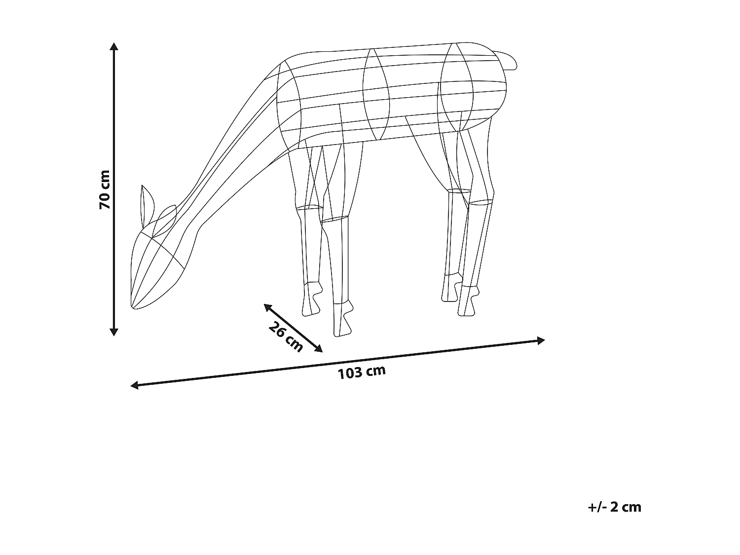 Outdoor Weihnachtsbeleuchtung LED Metall Rentierform mit Kabel schwarz Naruska