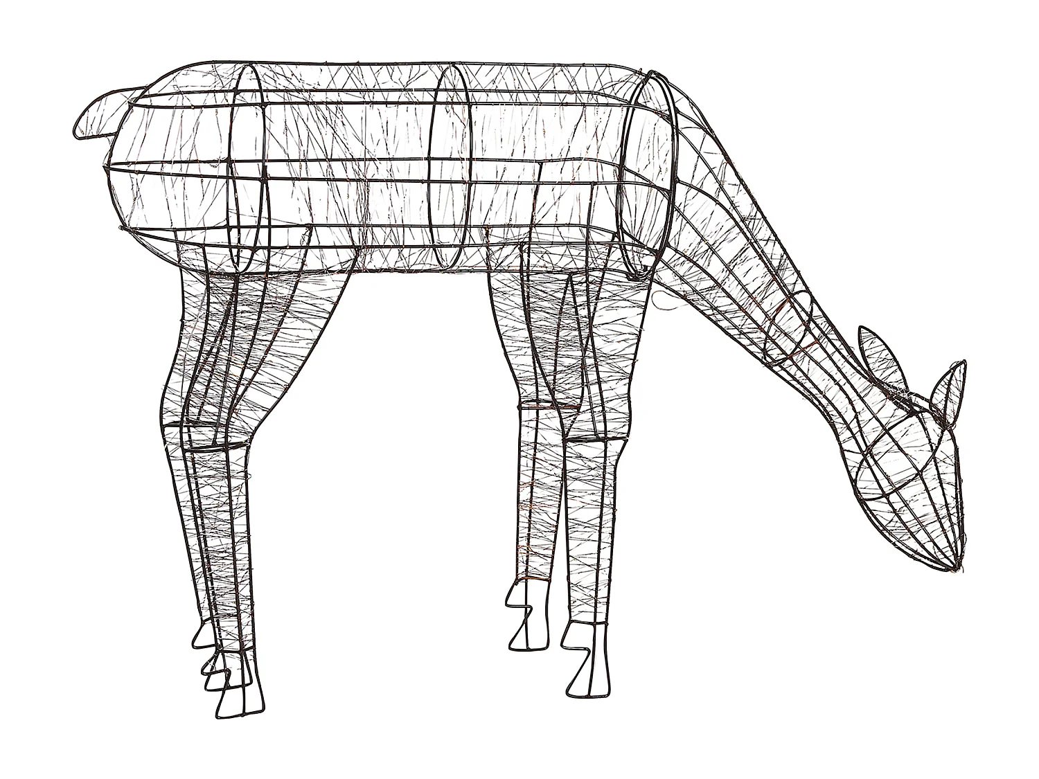 Outdoor Weihnachtsbeleuchtung LED Metall Rentierform mit Kabel schwarz Naruska