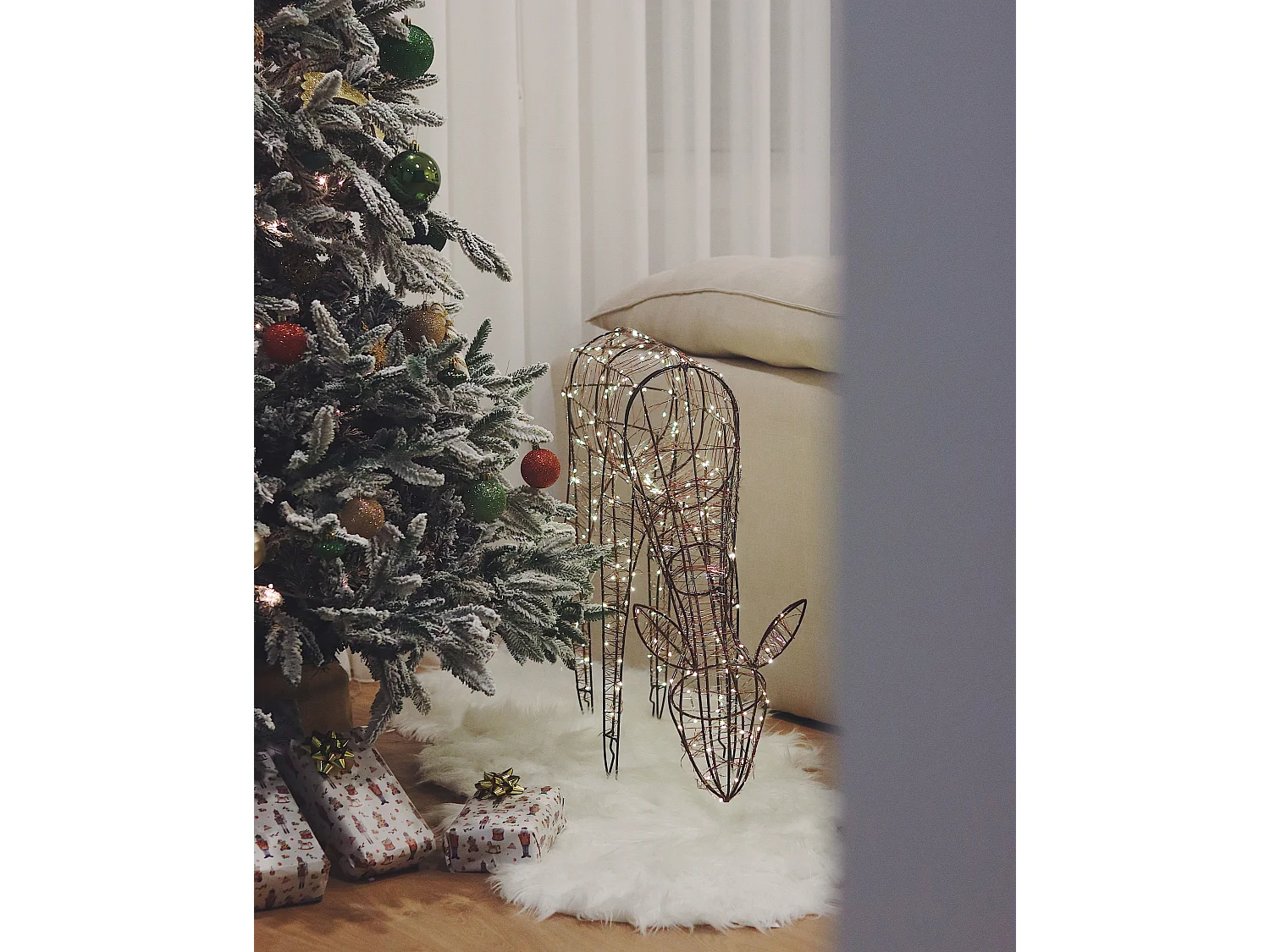 Décoration LED renne 70 cm noir NARUSKA