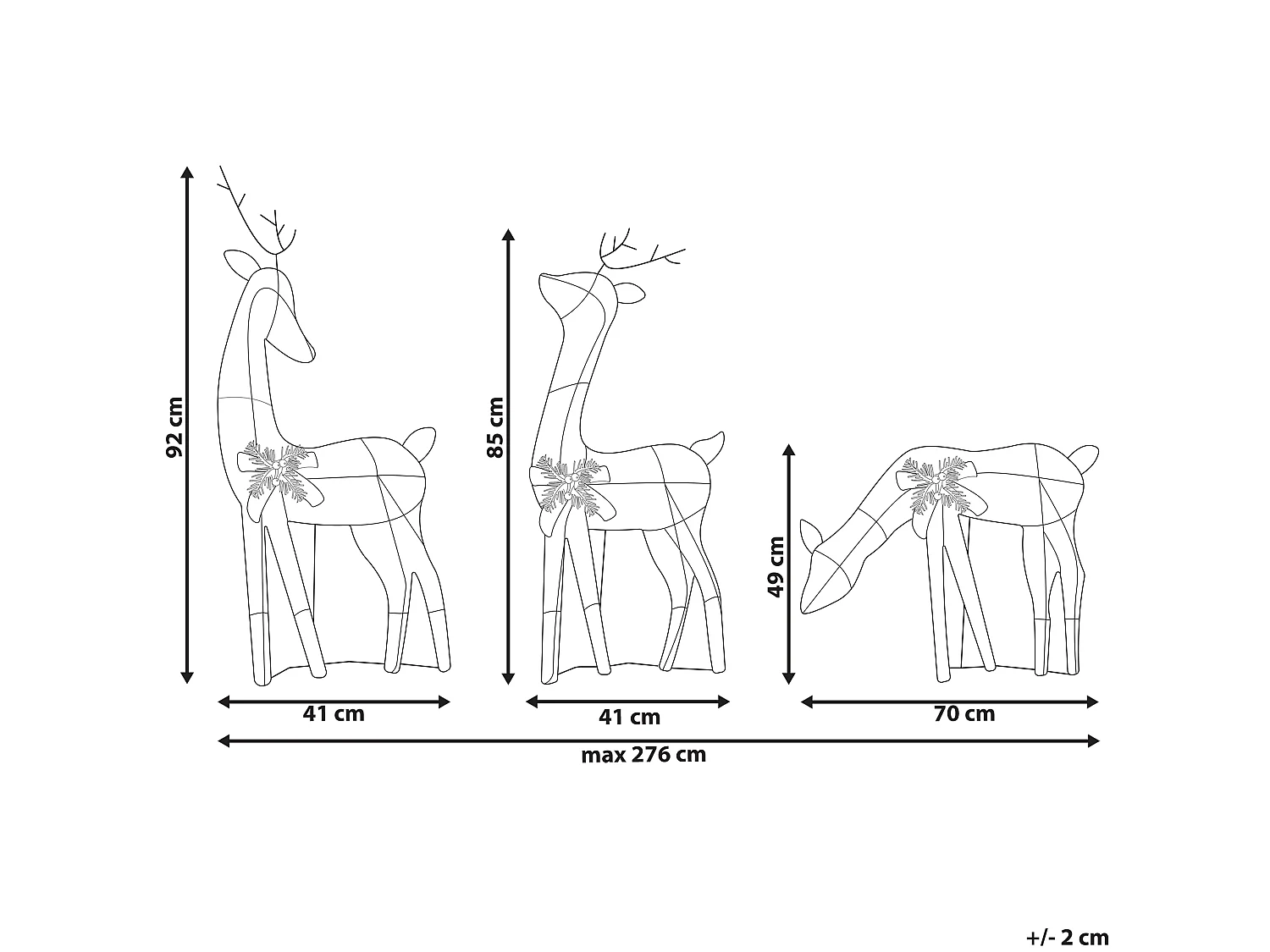 Décoration extérieure LED ANGELI Renne 92/85/49 cm Blanc