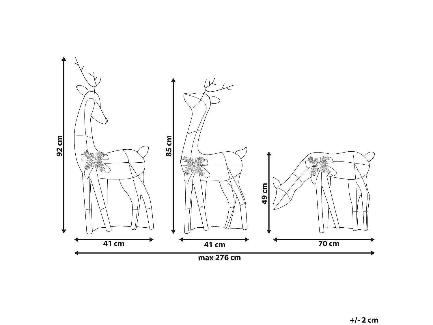 Décoration extérieure LED ANGELI Renne 92/85/49 cm Blanc