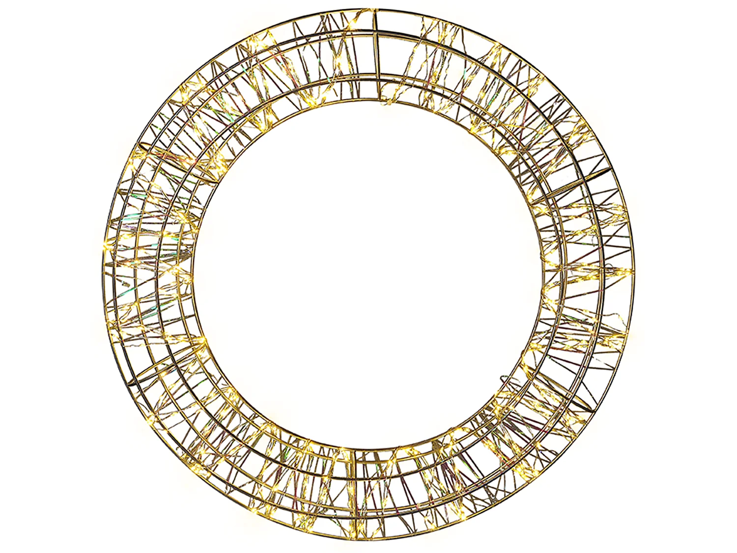 Décoration suspendue pour l'extérieur LED KOPPELO Couronne 55 cm Argenté