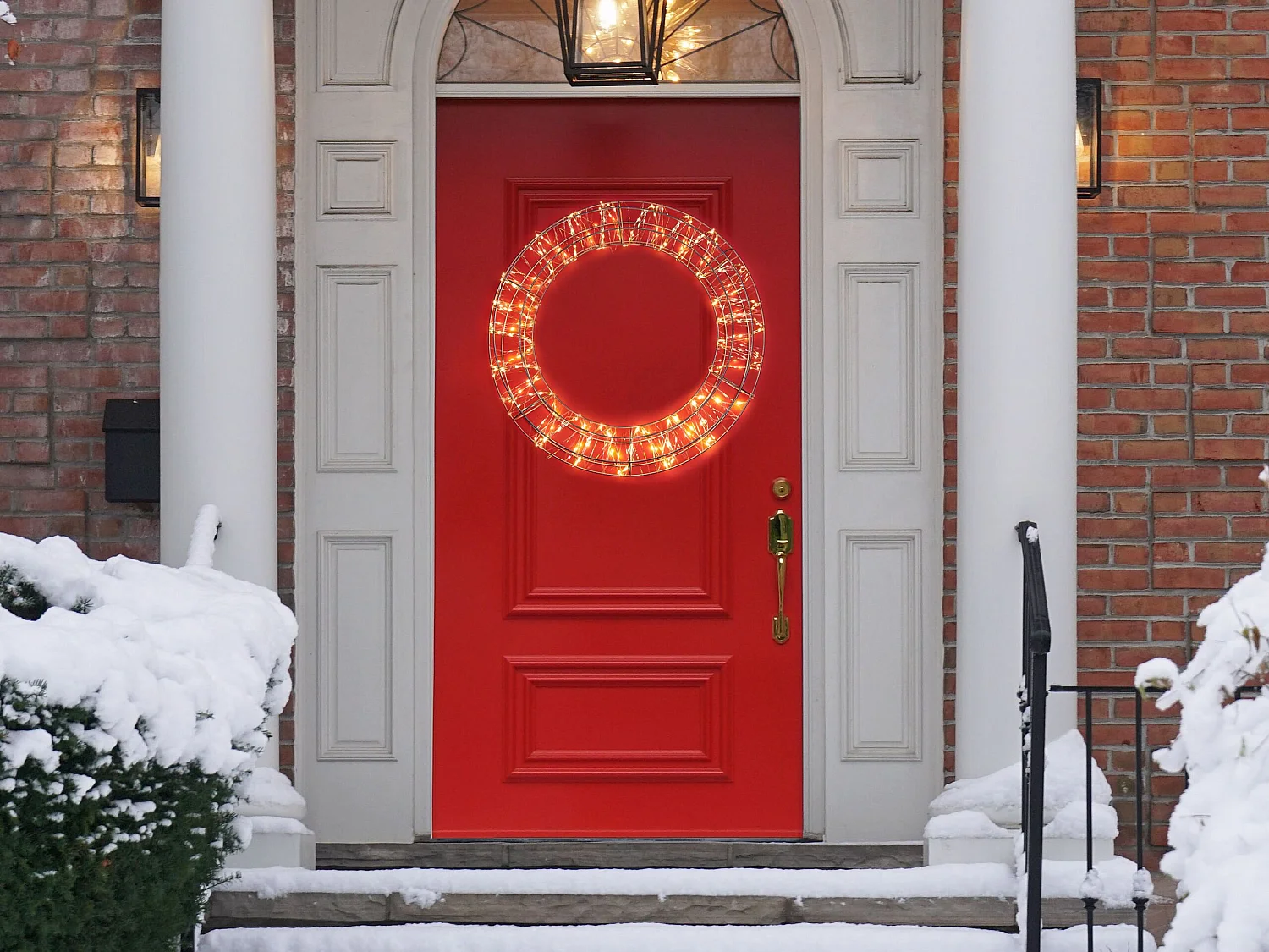 Décoration suspendue pour l'extérieur LED KOPPELO Couronne 55 cm Argenté