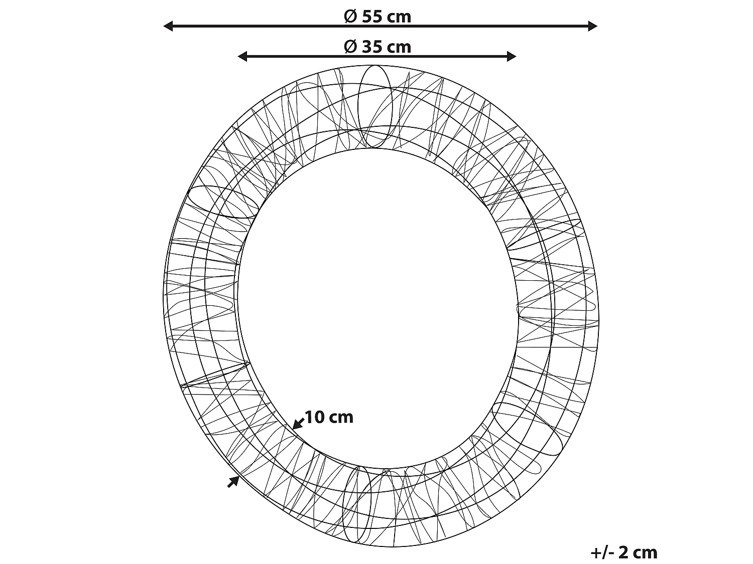 Décoration suspendue pour l'extérieur LED KOPPELO Couronne 55 cm Argenté