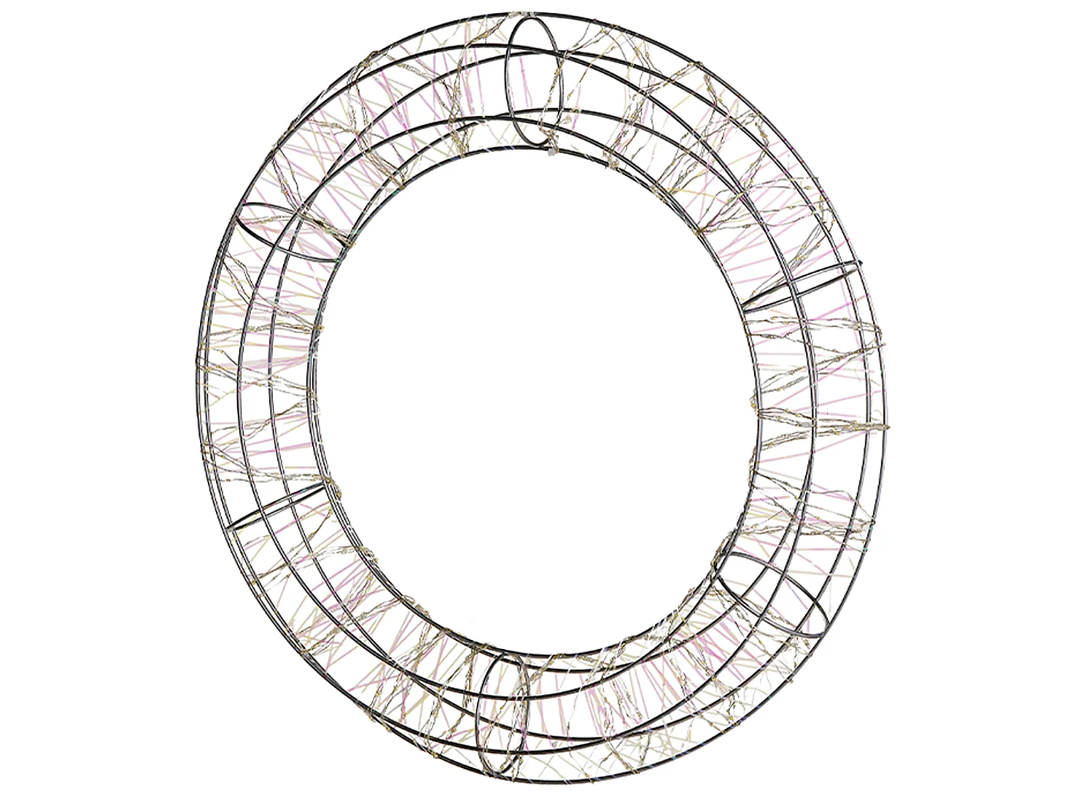 Décoration suspendue pour l'extérieur LED KOPPELO Couronne 55 cm Argenté