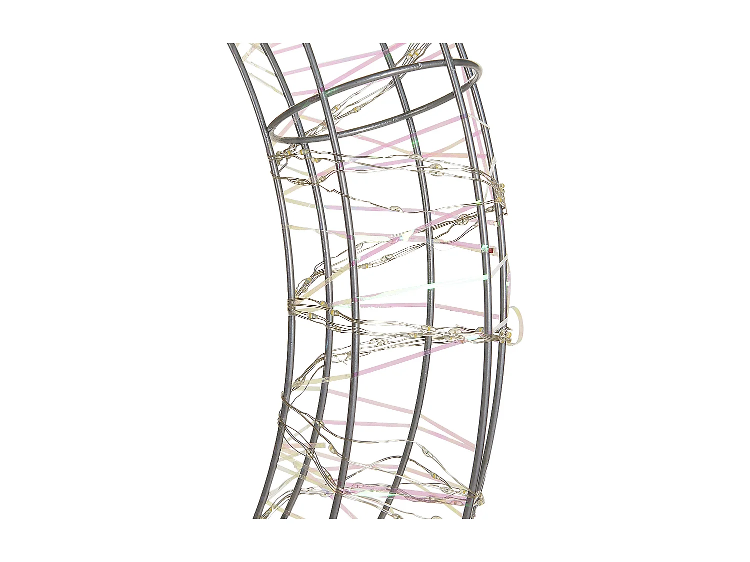 Décoration suspendue pour l'extérieur LED KOPPELO Couronne 55 cm Argenté