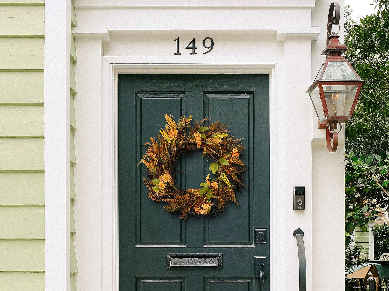 Decoratieve krans oranje/groen ø 50 cm ADEJE