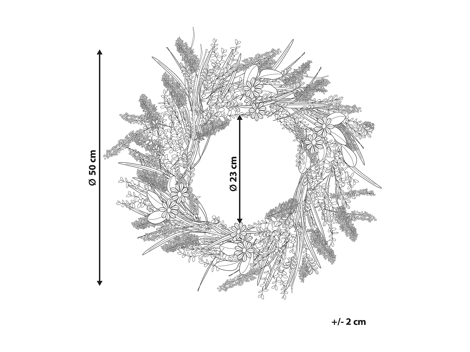 Decoratieve krans oranje/groen ø 50 cm ADEJE
