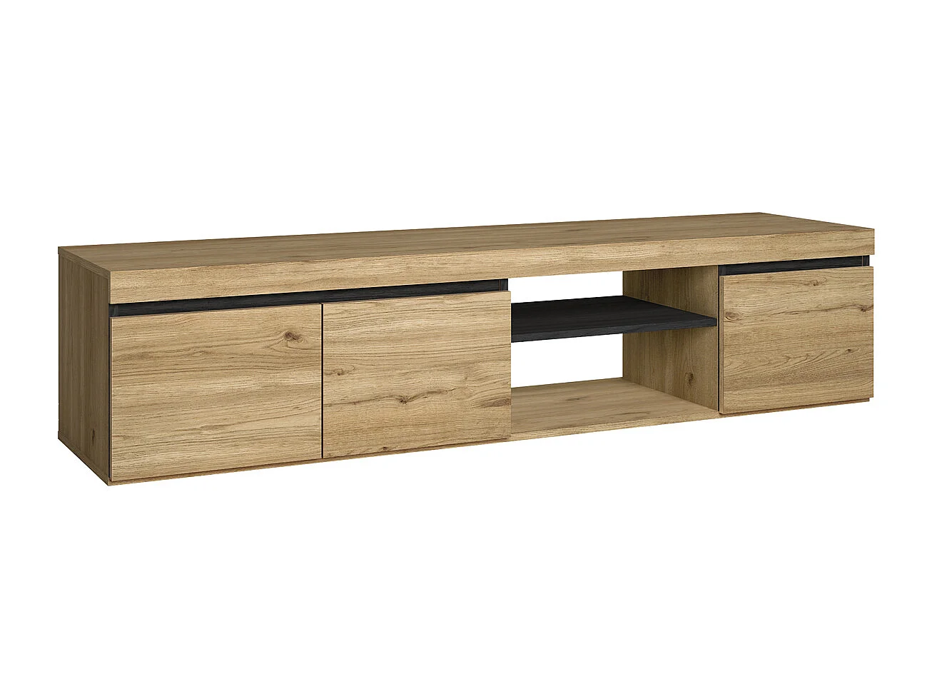 TV-meubel "Naturale", Eik/Zwart, Medium, nordic