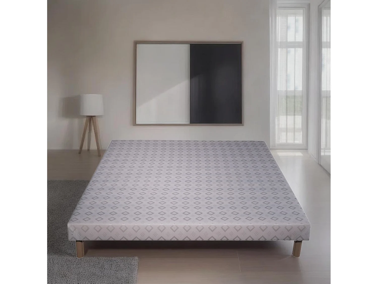 Sommier tapissier blanc - 140x190