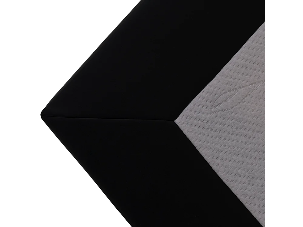 Sommier tapissier simili noir - 140x190cm