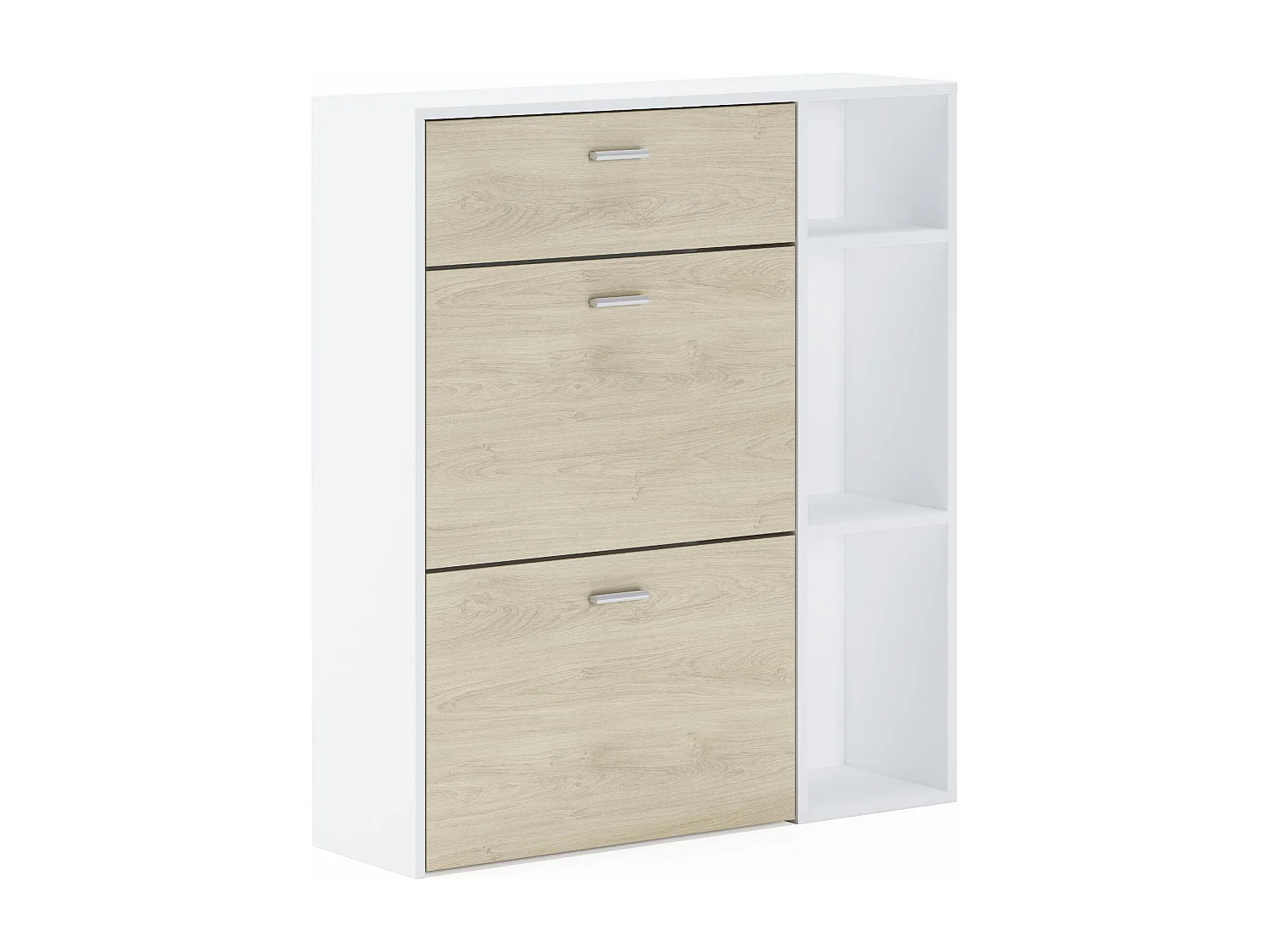 Zapatero Furniture, Windmodel, 90x26x101.5cm, TEGROEP HALL EN HALL, Wit en eiken, Moderne stijl