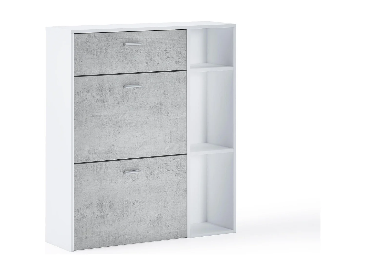 Zapatero Furniture, Windmodel, 90x26x101.5cm, TEGROEP HALL EN HALL, Wit en cement, Moderne stijl